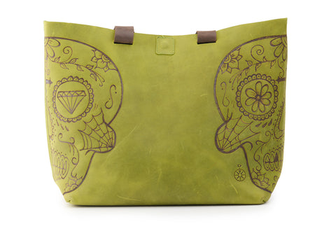 Bag "  Acid Green Mexican Skull"